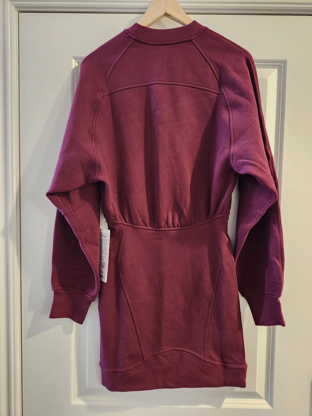 NWT lululemon Scuba Long-Sleeve Dress Deep Luxe Burgundy Sweatshirt Dress Size 4